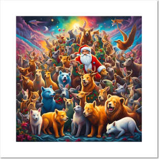 Animal Christmas Posters and Art